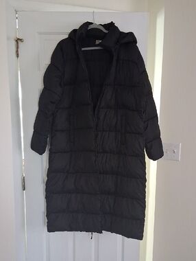 32 Degrees Black Long Hooded Puffer Coat